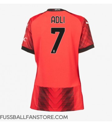 AC Milan Yacine Adli #7 Replik Heimtrikot Damen 2023-24 Kurzarm